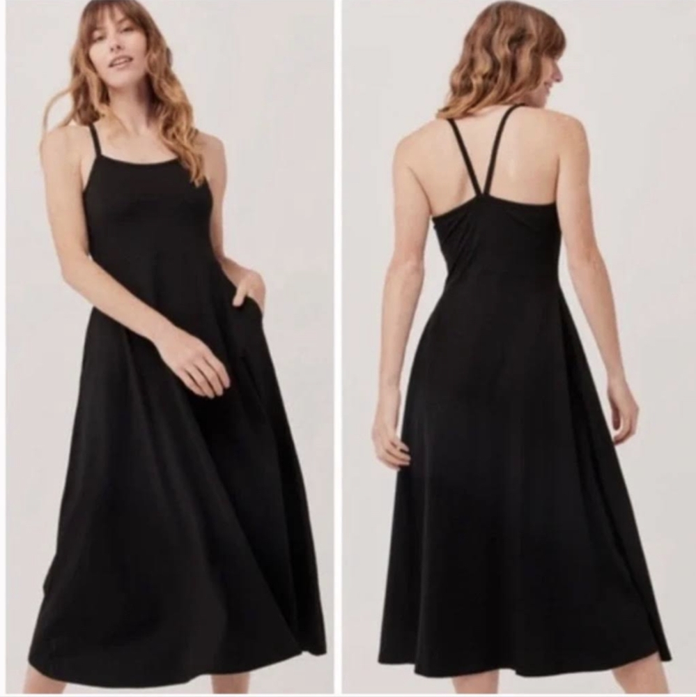 Pact szM Organic cotton midi strappy sundress built-in bra